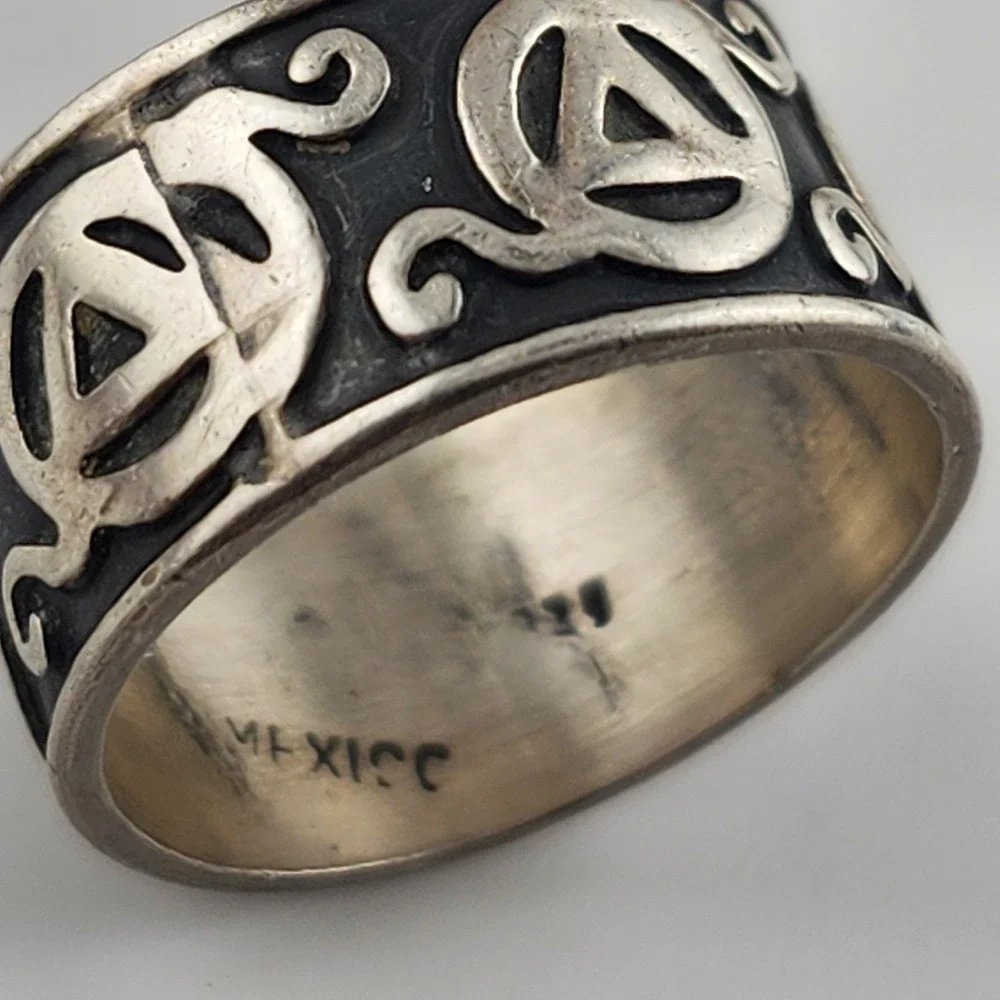 Vintage Sterling Silver 925 Mexico‎ Band Ring Size 6.75